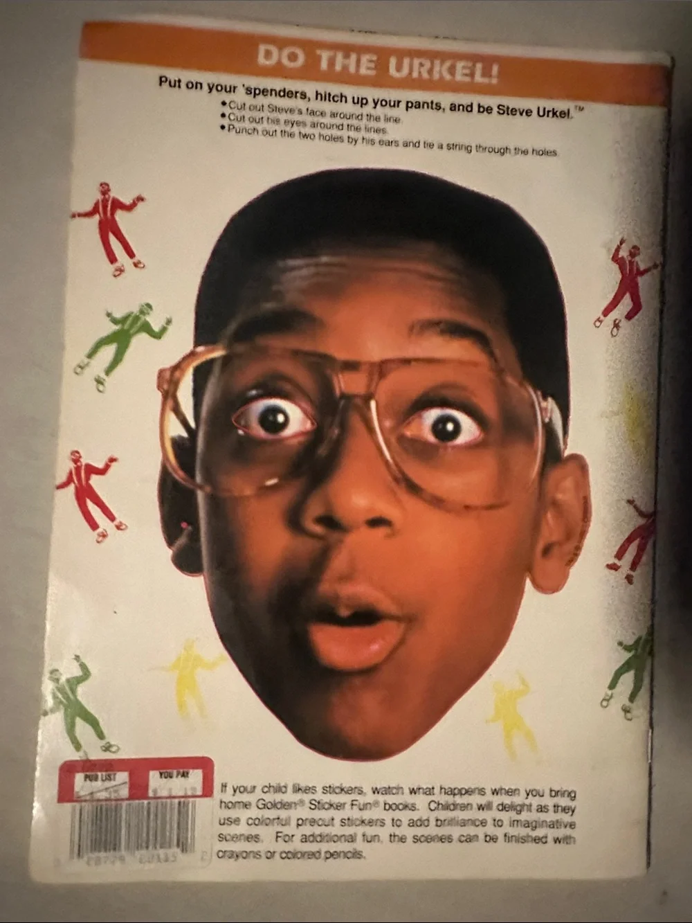 Vintage Collectible Urkel Sticker Fun Correct-A-Rooni! Activity Book